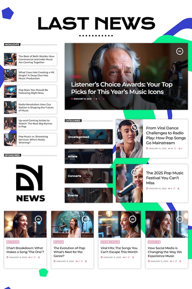 latest news radio website editorial layout