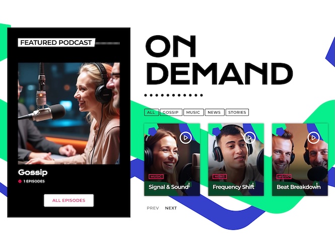 radio station template on demand content