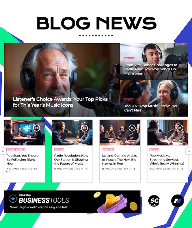 blog news with ad placement radio template