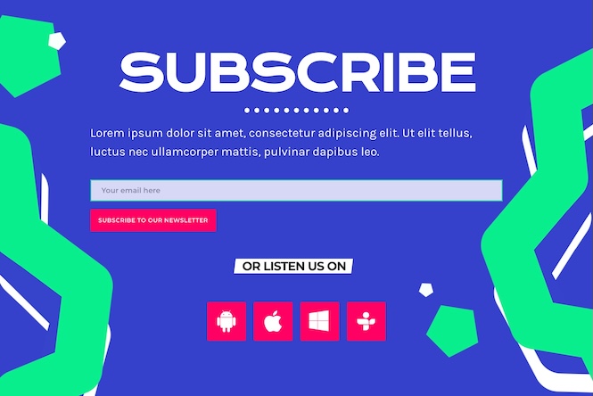 newsletter subscription form for radio websites