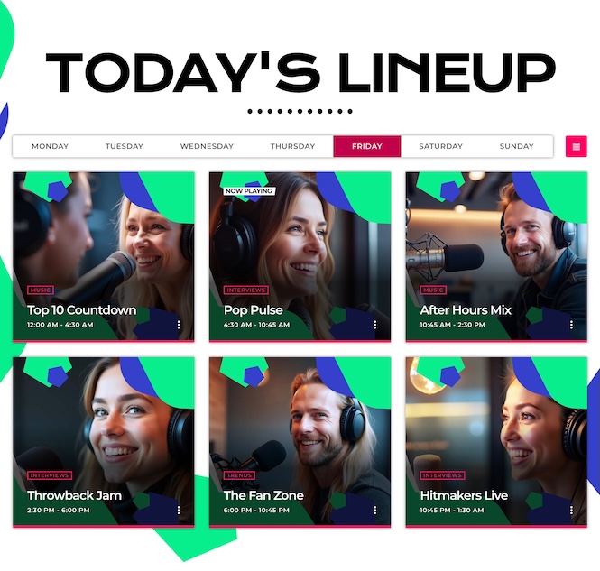 pro radio schedule radio website template