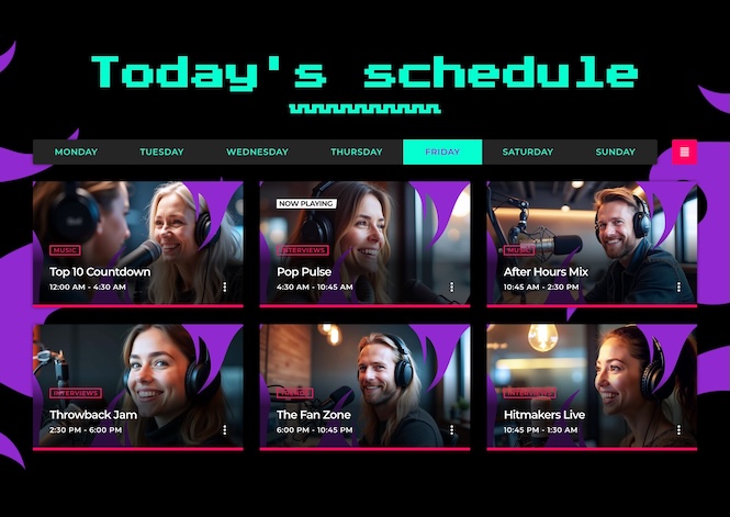 radio station weekly schedule template