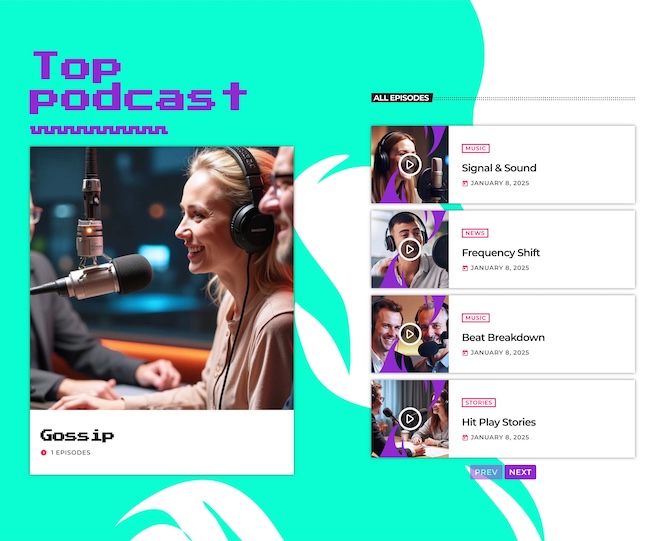 radio station podcasting layout