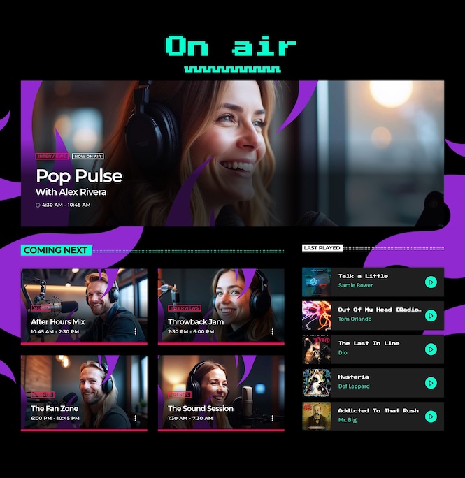 shows schedule radio website template