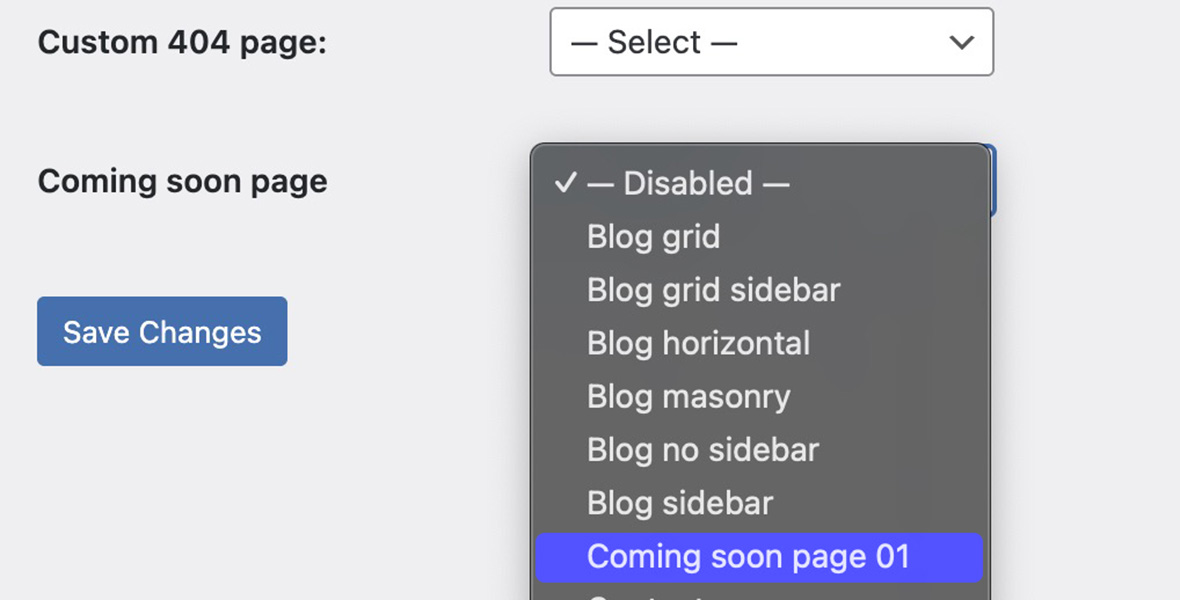 Activate coming soon mode