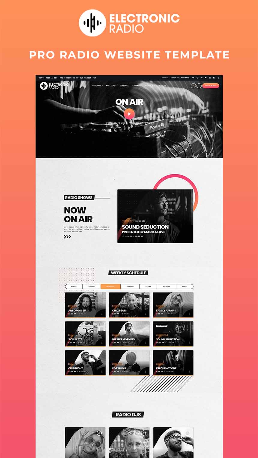 electronic music radio station template