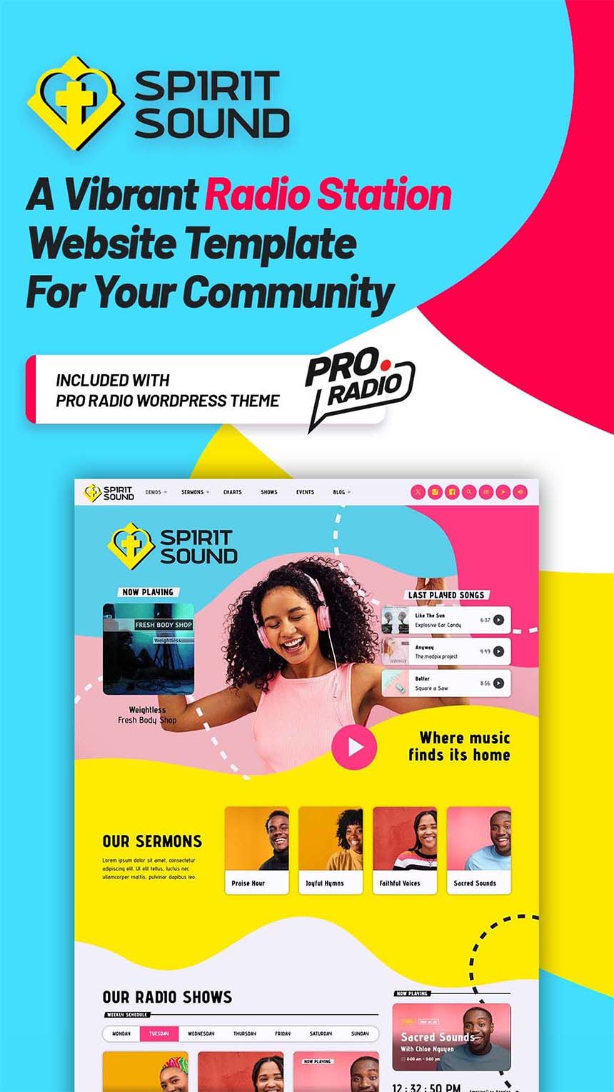 gospel radio station website template