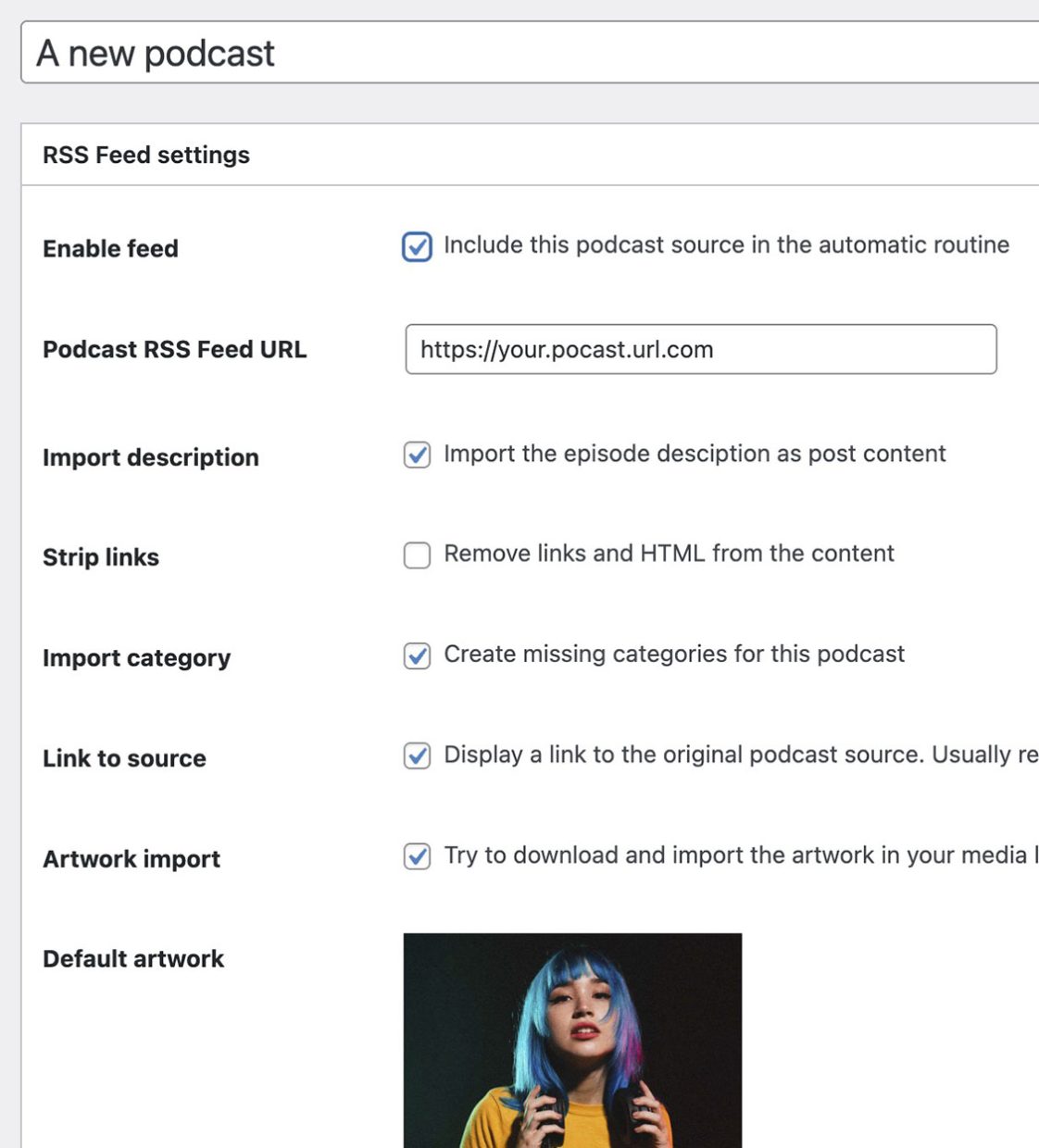 Import podcast RSS feed into WordPress