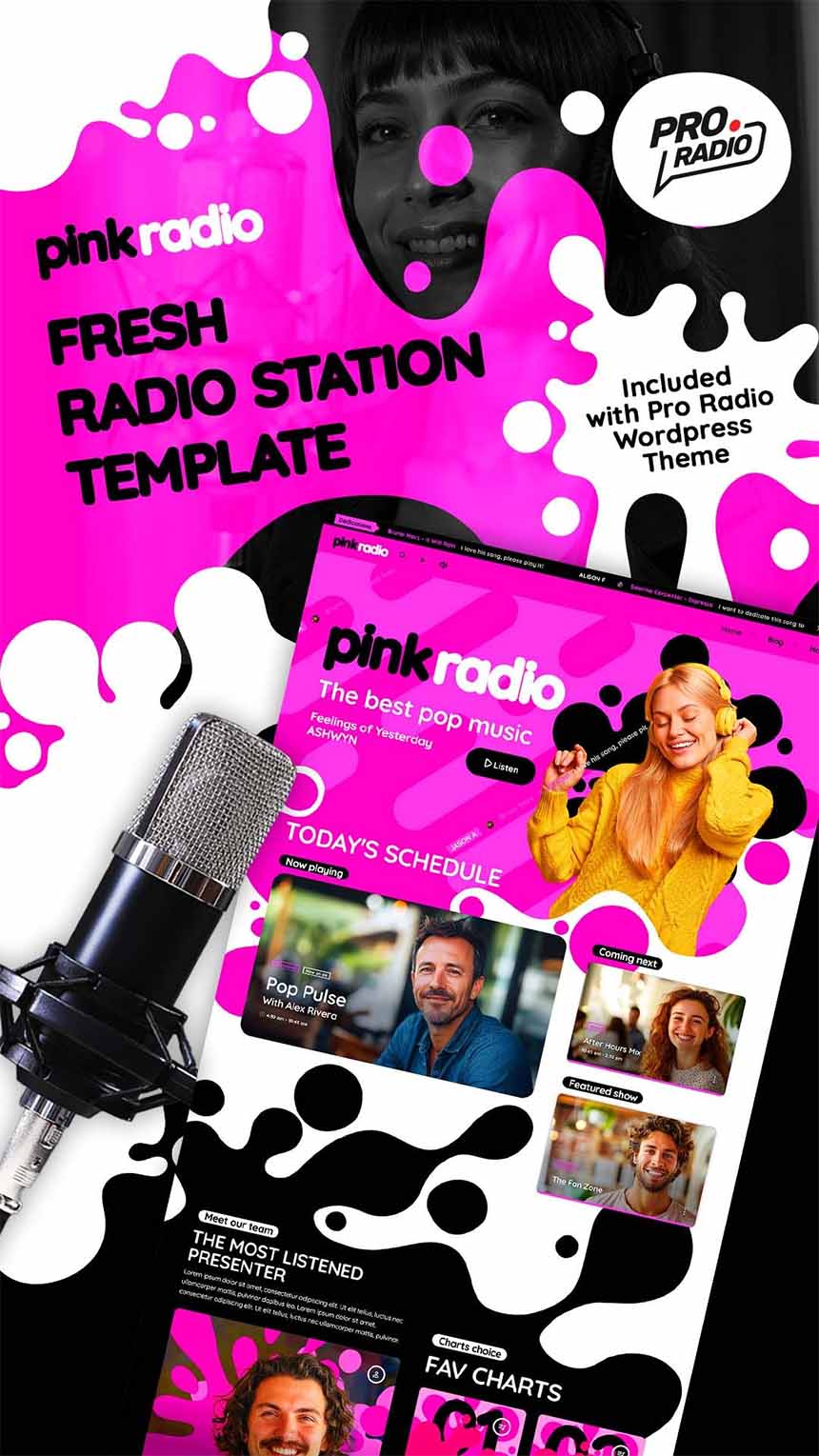 pink radio station template