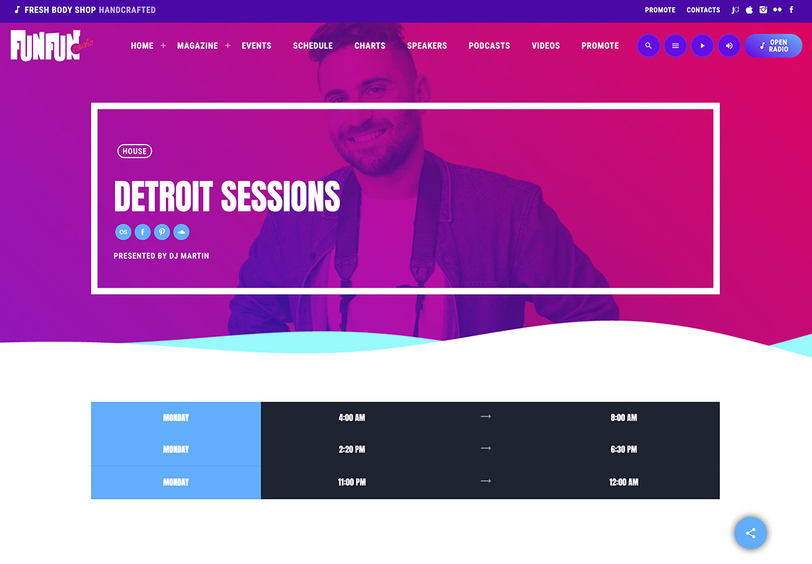 A great radio show page